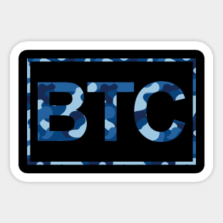 Bitcoin Blue Camo Sticker